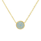 Collar y colgante con pequeña piedra de nacimiento redonda 