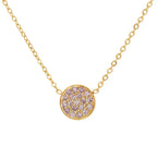 Collar y colgante con pequeña piedra de nacimiento redonda 