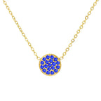 Collar y colgante con pequeña piedra de nacimiento redonda 