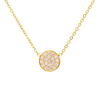 Collar y colgante con pequeña piedra de nacimiento redonda 