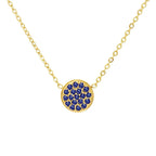 Collar y colgante con pequeña piedra de nacimiento redonda 