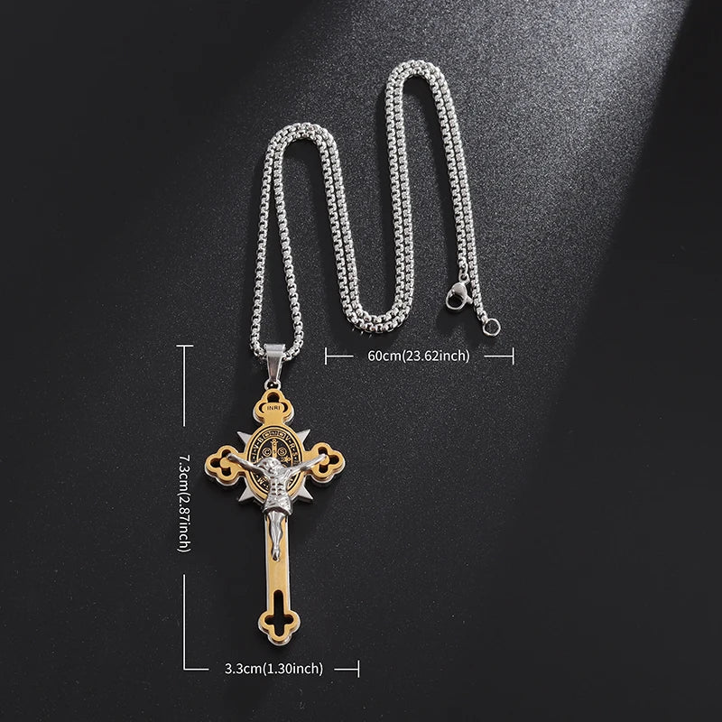 Saint Benedict Jesus Cross Necklace and Pendant