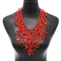 Necklace and coral bib pendant