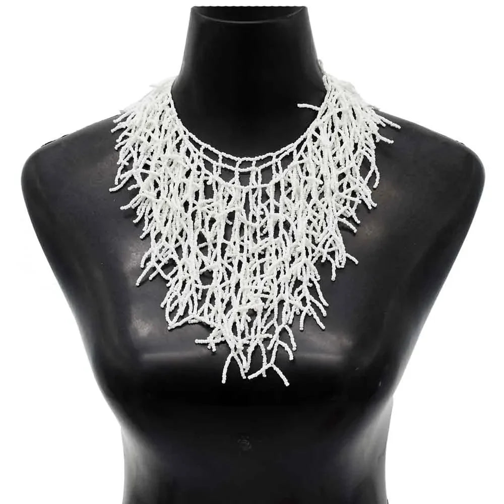Necklace and coral bib pendant