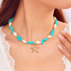 Collar con colgante de estrella de mar para mujer