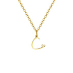 Women's necklace with initial letter and heart pendant