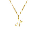 Women's necklace with initial letter and heart pendant