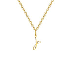 Women's necklace with initial letter and heart pendant