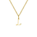Women's necklace with initial letter and heart pendant