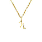 Women's necklace with initial letter and heart pendant