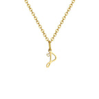 Women's necklace with initial letter and heart pendant