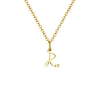 Women's necklace with initial letter and heart pendant