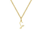 Women's necklace with initial letter and heart pendant