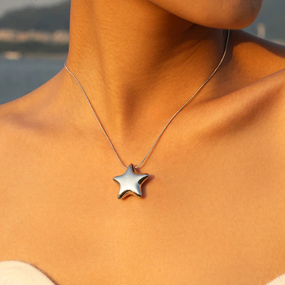 Collar de mujer con colgante de estrella plata