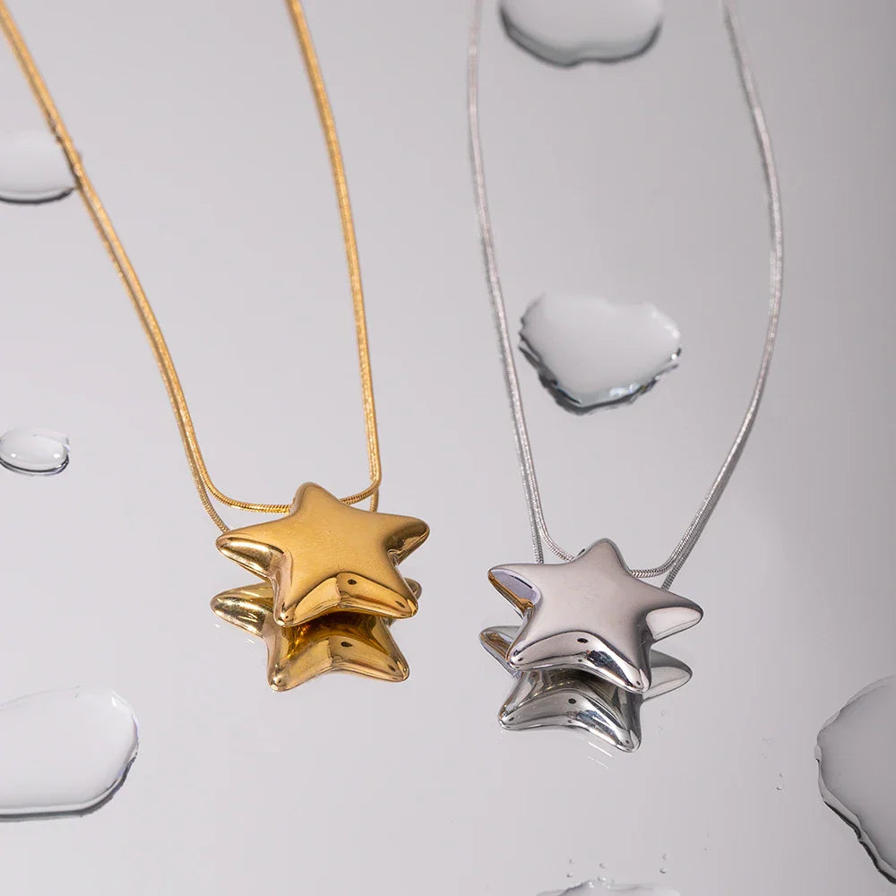 Collar de mujer con colgante de estrella plata