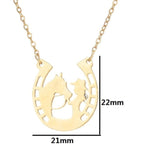 Horseshoe Pendant Necklace Lucky Horseshoe Silver