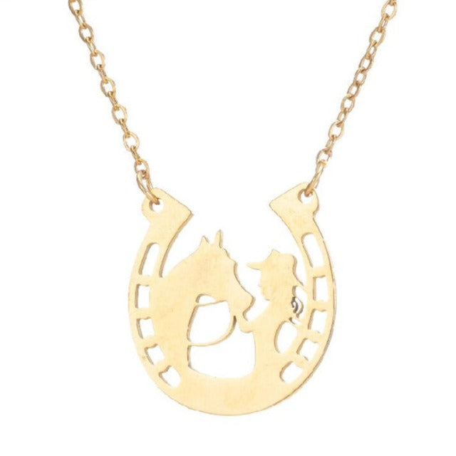 Horseshoe Pendant Necklace Lucky Horseshoe Silver