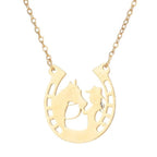 Horseshoe Pendant Necklace Lucky Horseshoe Silver