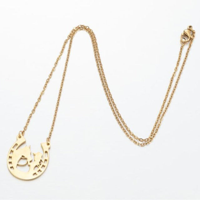 Horseshoe Pendant Necklace Lucky Horseshoe Silver
