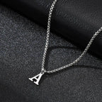 Men's necklace with initial letter pendant