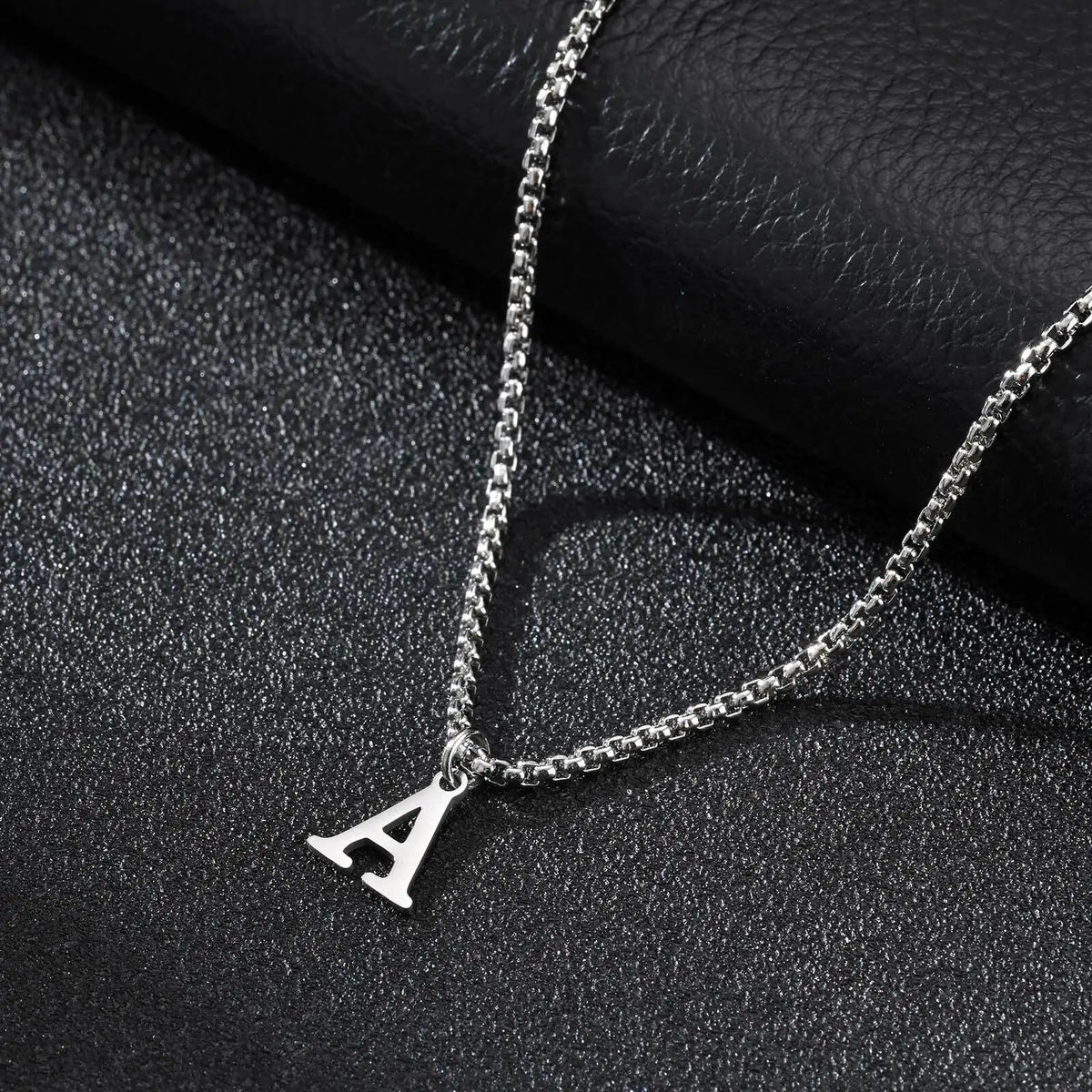 Men's necklace with initial letter pendant