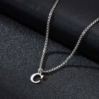 Men's necklace with initial letter pendant