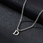 Men's necklace with initial letter pendant