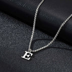 Men's necklace with initial letter pendant