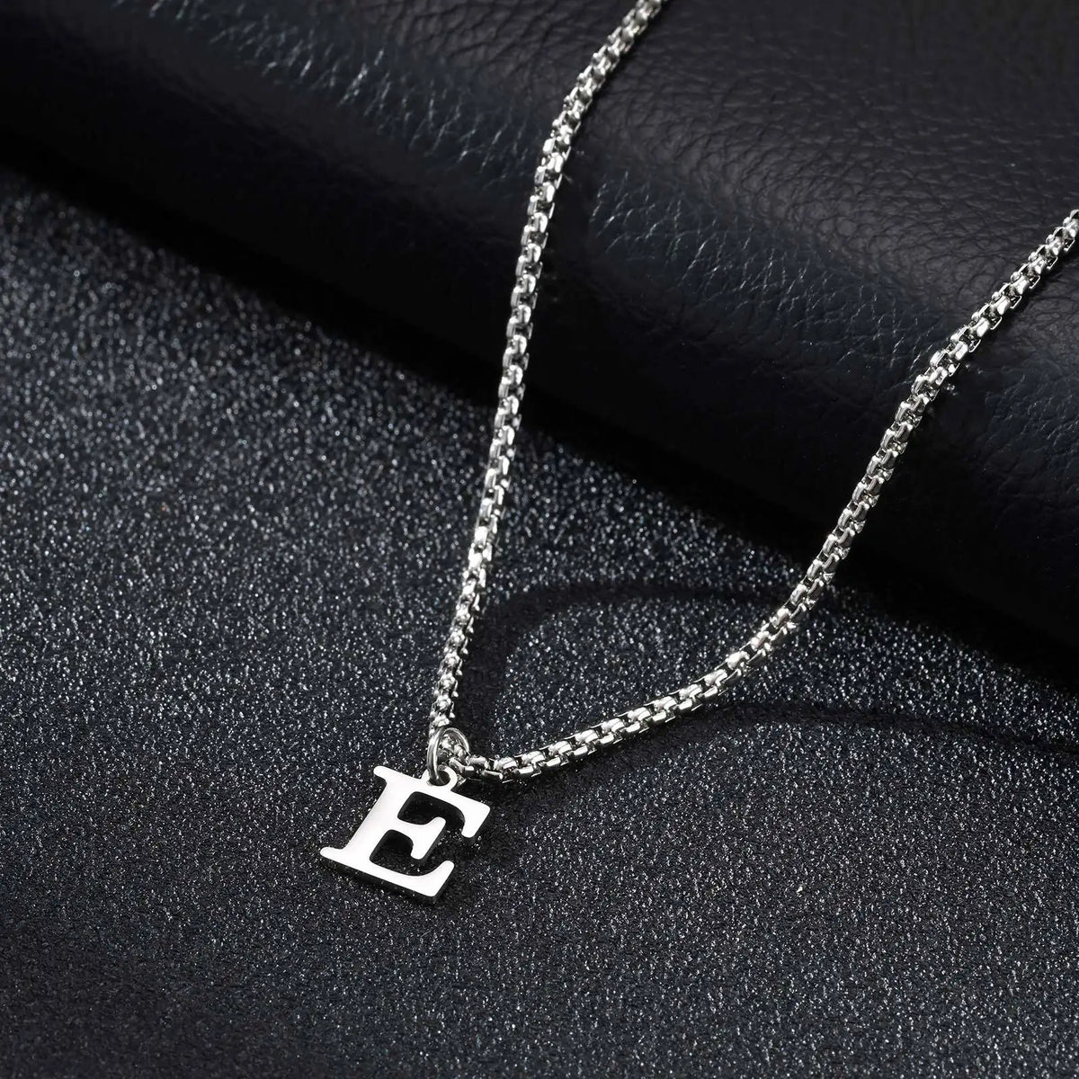 Men's necklace with initial letter pendant