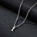 Men's necklace with initial letter pendant