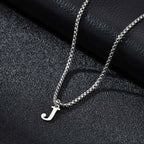 Men's necklace with initial letter pendant