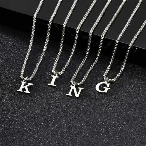 Men's necklace with initial pendant k
