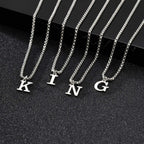 Men's necklace with initial letter pendant