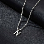 Collier homme avec pendentif initiale n