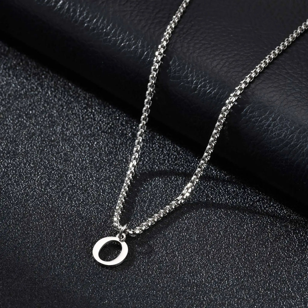 Men's necklace with initial letter pendant