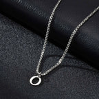 Men's necklace with initial letter pendant