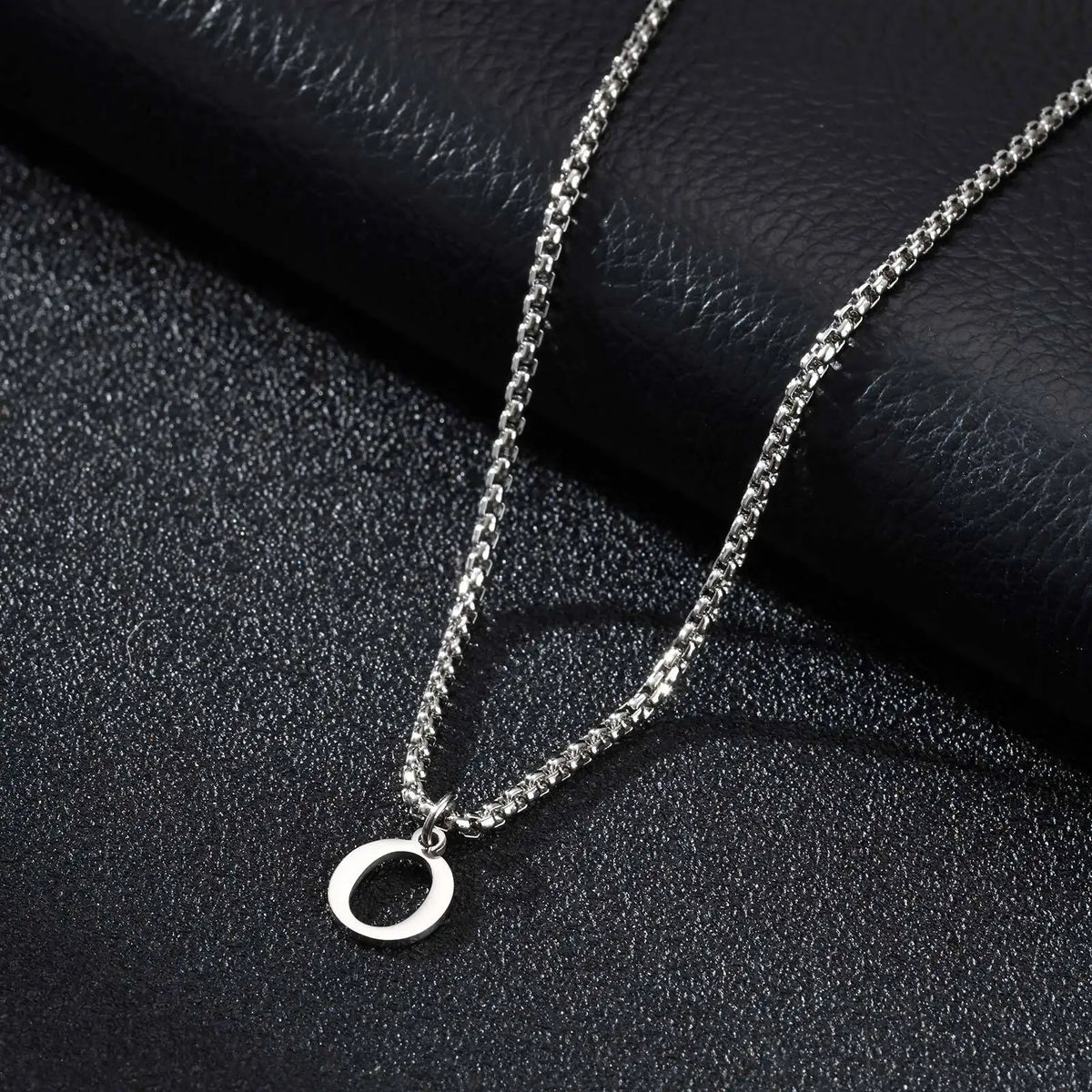 Men's necklace with initial letter pendant