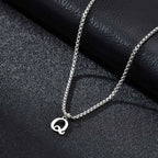 Men's necklace with initial letter pendant