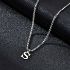 Men's necklace with initial letter pendant