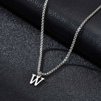 Men's necklace with initial letter pendant