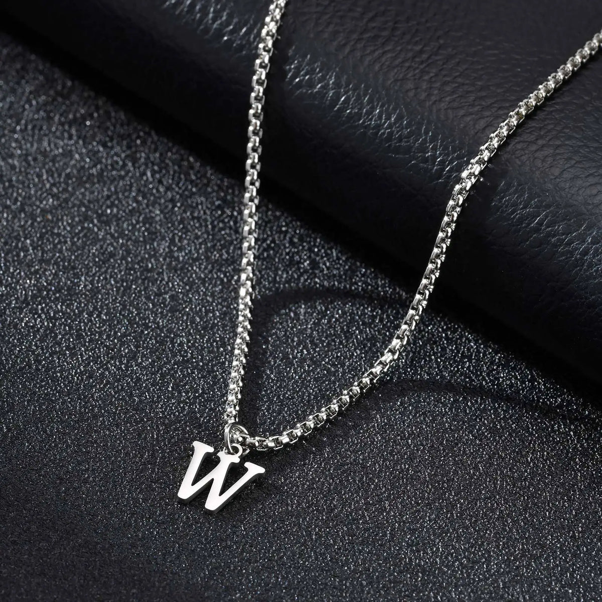 Men's necklace with initial letter pendant