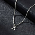 Men's necklace with initial letter pendant