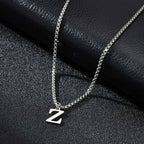 Men's necklace with initial letter pendant