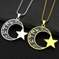 Collier homme "türk" en runes göktürk: croissant de lune et étoile