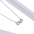 silver infinity necklace zircon woman
