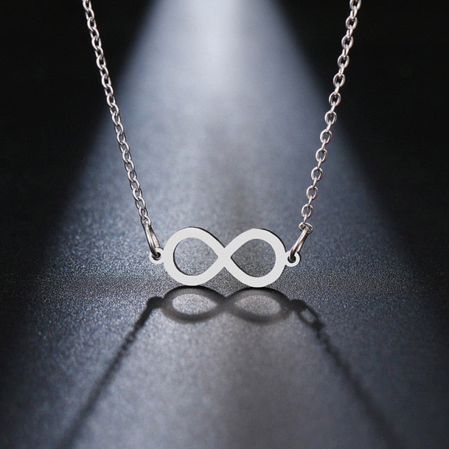 Infinity Pendant Necklace for Women Silver