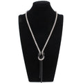 Collier Long avec Pendentif Noeud argent et noir