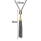 Collier long avec pendentif noeud pour femme