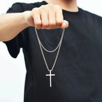Men's Necklace & Silver Cross Pendant