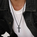 Men's Necklace & Black Cross Pendant